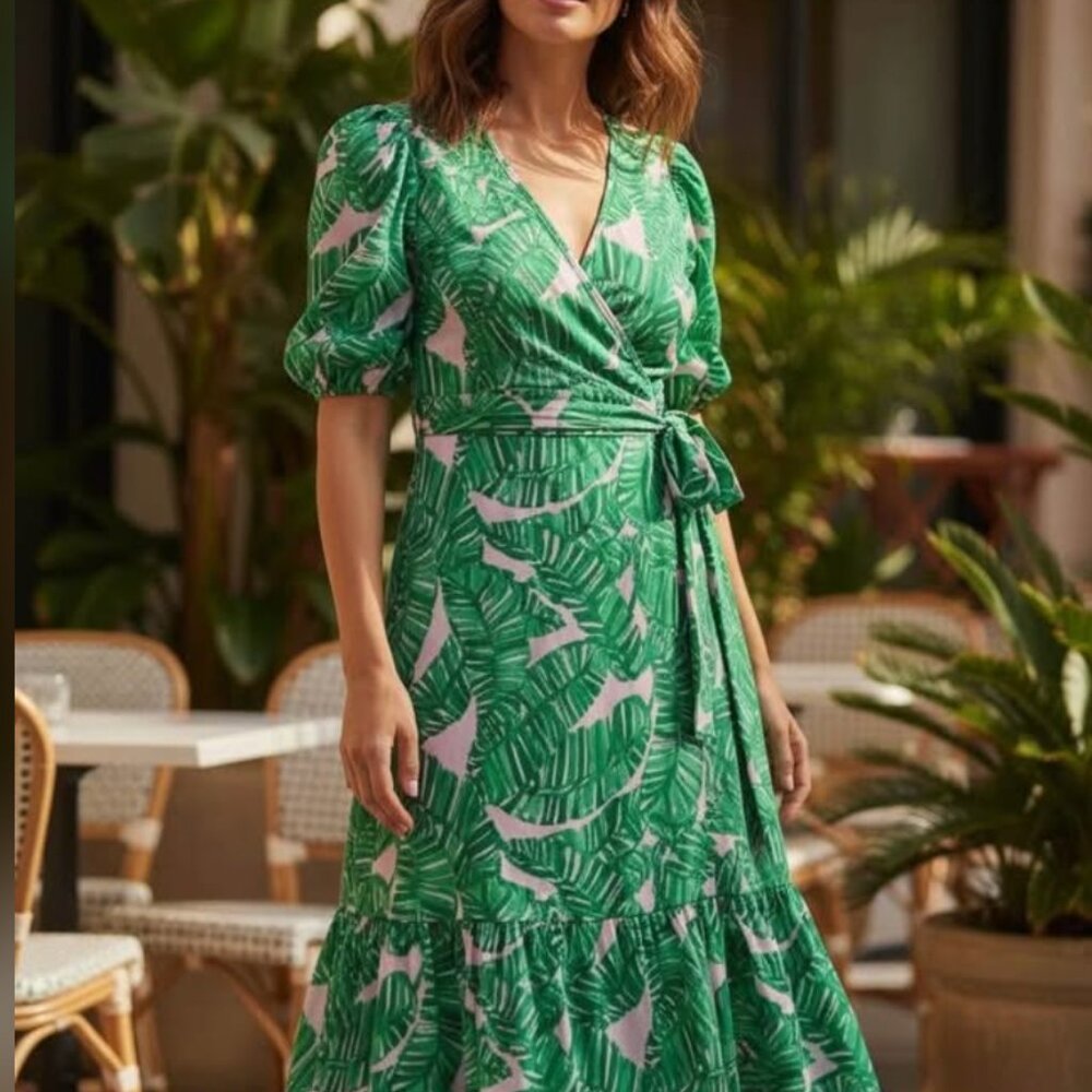 NEW! LILLY PULITZER Brantley Midi Wrap Dress Conch Shell Pink Size M